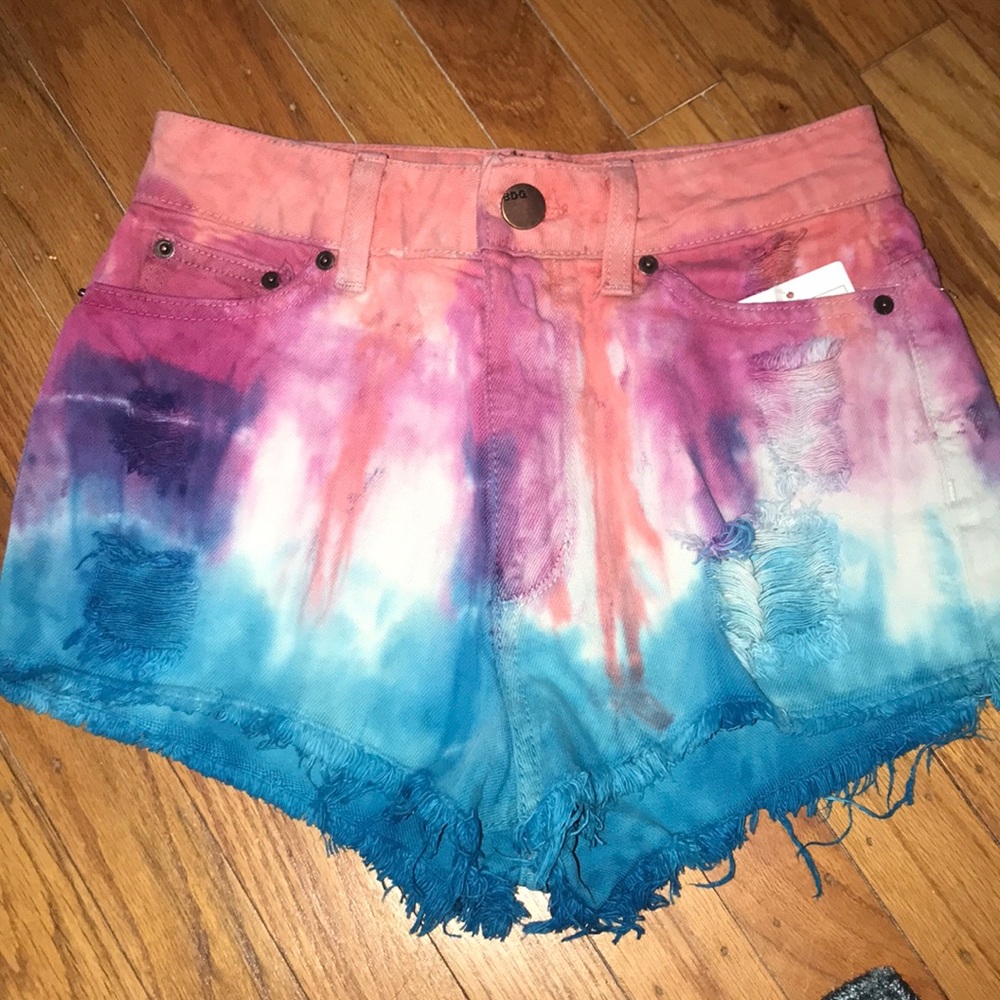 BDG high rise cheeky tie dye jean shorts! NWT